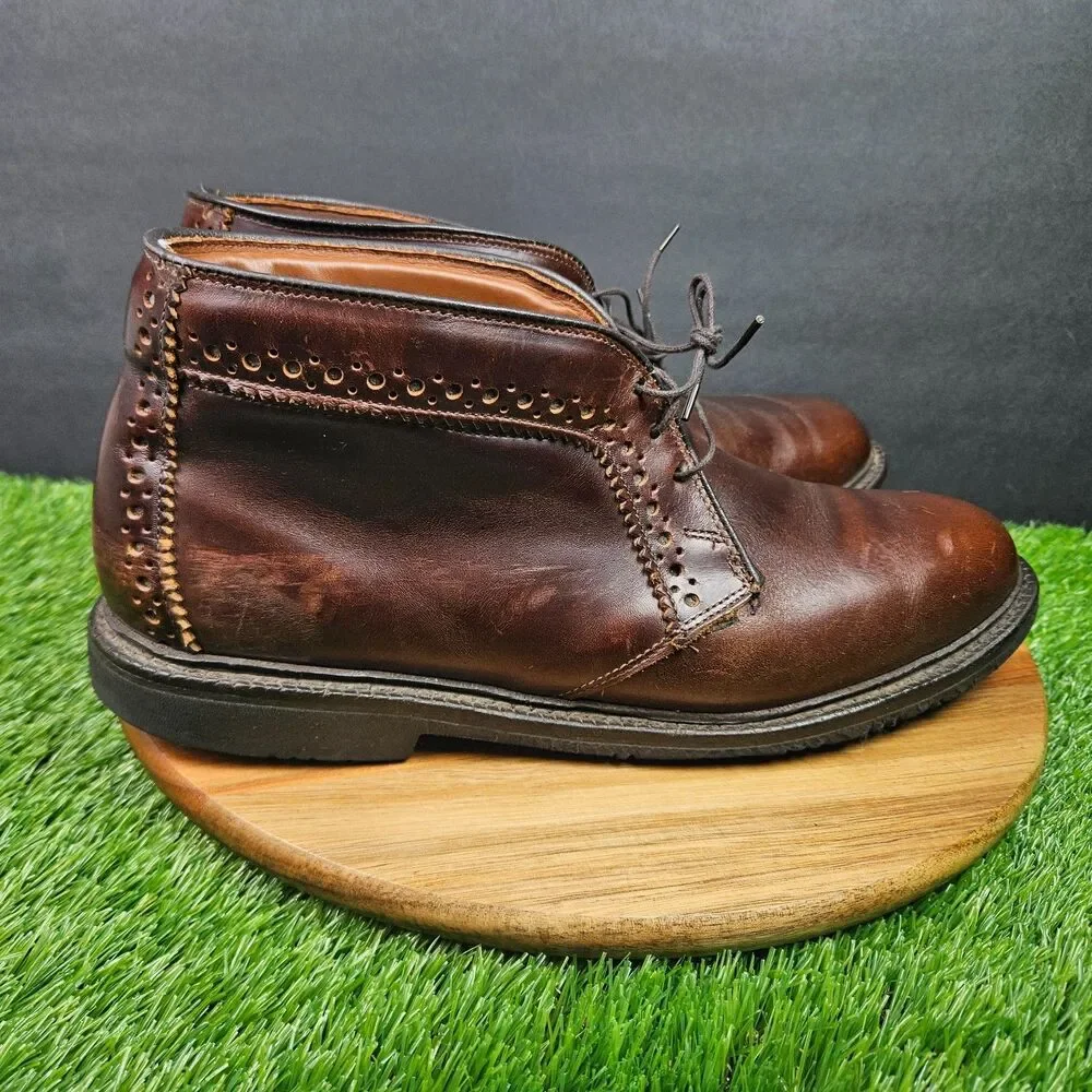 Allen Edmonds Bellevue Brown Leather Chukka Lace Up Boots Shoes Mens Size 10.5 D